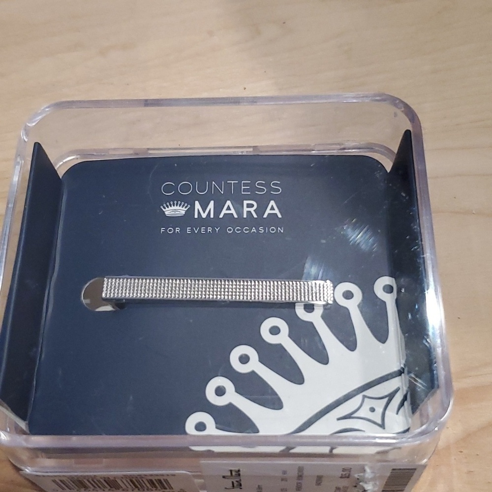 ⚜️ NIB SILVER TONE TIE BAR - Picture 4 of 8
